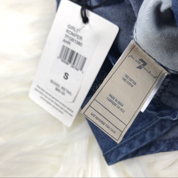 7ForAllMankind | Girl Denim Romper 100% Cotton - Picture 6 of 6